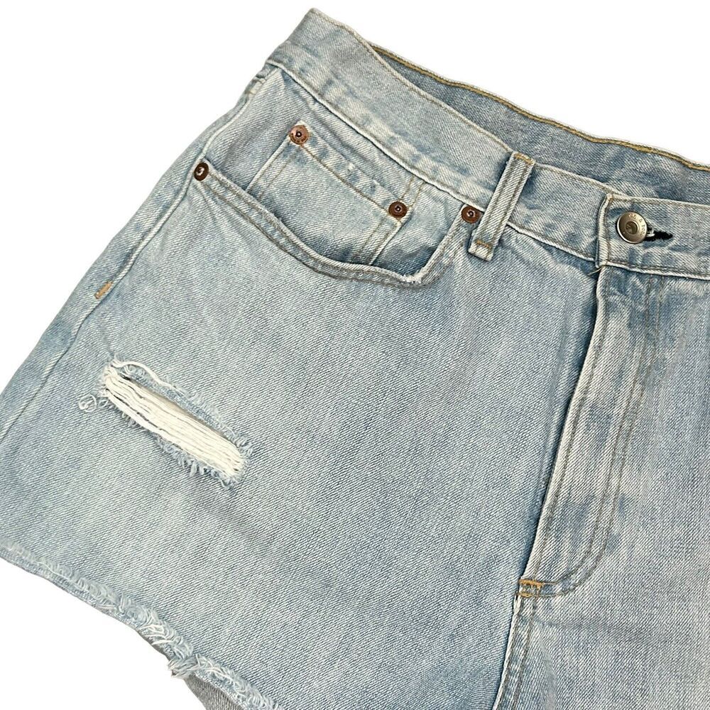 RAG & BONE Jean Shorts Womens 30 Justine High Rise Denim Blue Glena Wash $185 - Picture 3 of 5